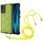 For OPPO Realme Narzo 50i Lanyard Honeycomb PC + TPU Case(Green)