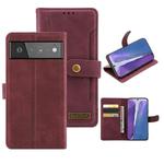 For Google Pixel 6 Pro Copper Buckle Leather Phone Case(Maroon)