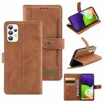 For Samsung Galaxy A33 5G Copper Buckle Leather Phone Case(Brown)