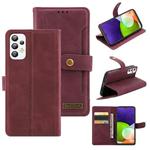 For Samsung Galaxy A33 5G Copper Buckle Leather Phone Case(Maroon)