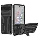 For Google Pixel 6a Armor Card PC + TPU Phone Case(Black)