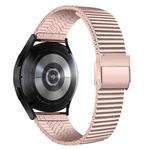 For Samsung Galaxy Watch4 40mm Double Safety Buckle Steel Watch Band(Pink Gold)