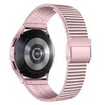 For Samsung Galaxy Watch4 40mm Double Safety Buckle Steel Watch Band (Rose Pink)