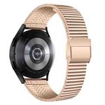 For Samsung Galaxy Watch4 44mm Double Safety Buckle Steel Watch Band(Rose Gold)