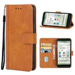 Leather Phone Case For Kyocera Basio 4(Brown)
