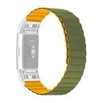 For Fitbit Charge 2 Silicone Magnetic Watch Band(Army Green)