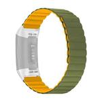 For Fitbit Charge 3 / 4 Silicone Magnetic Watch Band(Army Green)