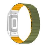 For Fitbit Charge 5 Silicone Magnetic Watch Band(Army Green)