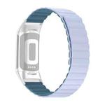 For Fitbit Charge 5 Silicone Magnetic Watch Band(Peacock Blue)