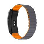 For Huawei Band B6 Silicone Magnetic Watch Band(Grey Orange)