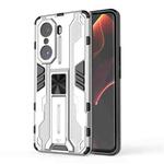 For Honor 60 Pro Supersonic PC + TPU Phone Case with Holder(Silver)