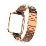 For Xiaomi Mi Watch Lite / Redmi Watch Three-Bead Metal Watchband(Rose Gold)