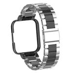 For Xiaomi Redmi Watch 2 Three-Bead Metal Watchband(Silver+Black)