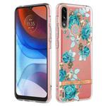 For Motorola Moto E7 Power / Moto E7i Power Flowers and Plants Series IMD TPU Phone Case(Blue Rose)