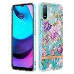 For Motorola Moto E20 / E30 / E40 Flowers and Plants Series IMD TPU Phone Case(Purple Peony)