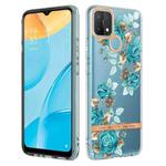 For OPPO A15 / A15S Flowers and Plants Series IMD TPU Phone Case(Blue Rose)