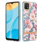 For OPPO A15 / A15S Flowers and Plants Series IMD TPU Phone Case(Pink Gardenia)