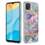 For OPPO A15 / A15S Flowers and Plants Series IMD TPU Phone Case(Purple Peony)