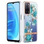 For OPPO A55 5G / A53S 5G / A54 4G / A16 / A54S 4G Flowers and Plants Series IMD TPU Phone Case(Blue Rose)