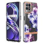 For OPPO Realme 8i Flowers and Plants Series IMD TPU Phone Case(Purple Begonia)