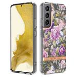 For Samsung Galaxy S22+ Flowers and Plants Series IMD TPU Phone Case(Purple Peony)