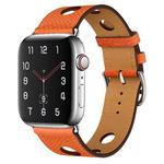 PU Silver Buckle Watch Band For Apple Watch Series 8&7 41mm / SE 2&6&SE&5&4 40mm / 3&2&1 38mm(Orange)