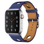 PU Silver Buckle Watch Band For Apple Watch Ultra 49mm / Series 8&7 45mm / SE 2&6&SE&5&4 44mm / 3&2&1 42mm(Royal Blue)