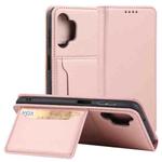 For Samsung Galaxy A13 4G Strong Magnetism Liquid Feel Leather Phone Case(Rose Gold)