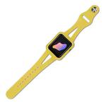 Silicone Integrated Watch Band For Apple Watch Series 8&7 41mm / SE 2&6&SE&5&4 40mm / 3&2&1 38mm(Yellow)