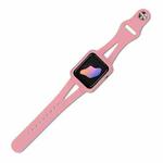 Silicone Integrated Watch Band For Apple Watch Series 8&7 41mm / SE 2&6&SE&5&4 40mm / 3&2&1 38mm(Pink)