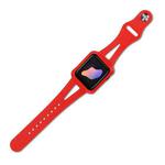 Silicone Integrated Watch Band For Apple Watch Series 8&7 41mm / SE 2&6&SE&5&4 40mm / 3&2&1 38mm(Red)