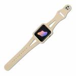 Silicone Integrated Watch Band For Apple Watch Series 8&7 41mm / SE 2&6&SE&5&4 40mm / 3&2&1 38mm(Apricot)