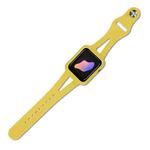 Silicone Integrated Watch Band For Apple Watch Series 8&7 45mm / SE 2&6&SE&5&4 44mm / 3&2&1 42mm(Yellow)