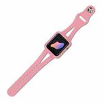 Silicone Integrated Watch Band For Apple Watch Series 8&7 45mm / SE 2&6&SE&5&4 44mm / 3&2&1 42mm(Pink)