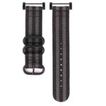 For Suunto CORE Three-ring Steel Buckle Nylon Watch Band(Black Grey)