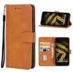 Leather Phone Case For CAT S42(Brown)