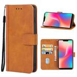 Leather Phone Case For Sharp Aquos S3(Brown)