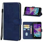 Leather Phone Case For Wiko Rainbow Lite(Blue)