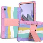 For Samsung Galaxy Tab A8 10.5 2021 Two-Color Robot Silicone + PC Tablet Case(Colorful + Rose Gold)