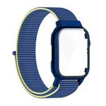 Nylon Loop Integrated Case Screen Cover Watch Band For Apple Watch Series 7 41mm(Ice Blue)