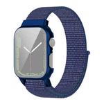 Nylon Loop Integrated Case Screen Cover Watch Band For Apple Watch Series 7 41mm(Indigo)