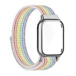 Nylon Loop Integrated Case Screen Cover Watch Band For Apple Watch Series 7 41mm(Colorful)