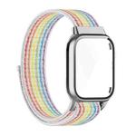 Nylon Loop Integrated Case Screen Cover Watch Band For Apple Watch Series 7 45mm(Colorful)