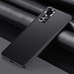 For Xiaomi 12 5G Plain Skin Leather Phone Case(Black)