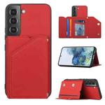 For Samsung Galaxy S22+ 5G Skin Feel PU + TPU + PC Phone Case with Card Slots(Red)