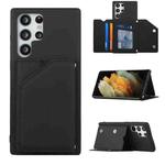 For Samsung Galaxy S22 Ultra 5G Skin Feel PU + TPU + PC Phone Case with Card Slots(Black)