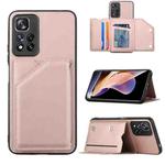 For Xiaomi Redmi Note 11 Pro Skin Feel PU + TPU + PC Phone Case with Card Slots(Rose Gold)