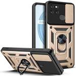 For OPPO Realme C21Y Sliding Camera Cover TPU+PC Phone Case(Gold)
