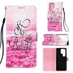 For Samsung Galaxy S22 Ultra 5G 3D Painting Flip Leather Case with Holder(Beautiful)
