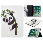 For iPad 10.2 Colored Drawing Pattern Horizontal Flip PU Leather Case with Holder & Card Slots & Wallet(Panda Bamboo)